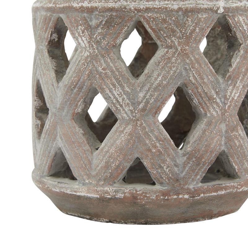 Siena Brown Lattice Lantern 2