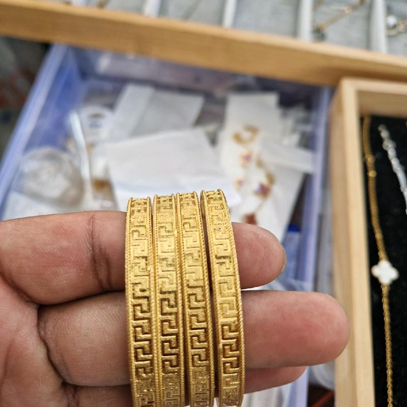 gold plated bangles. size 2.8 (large) 1