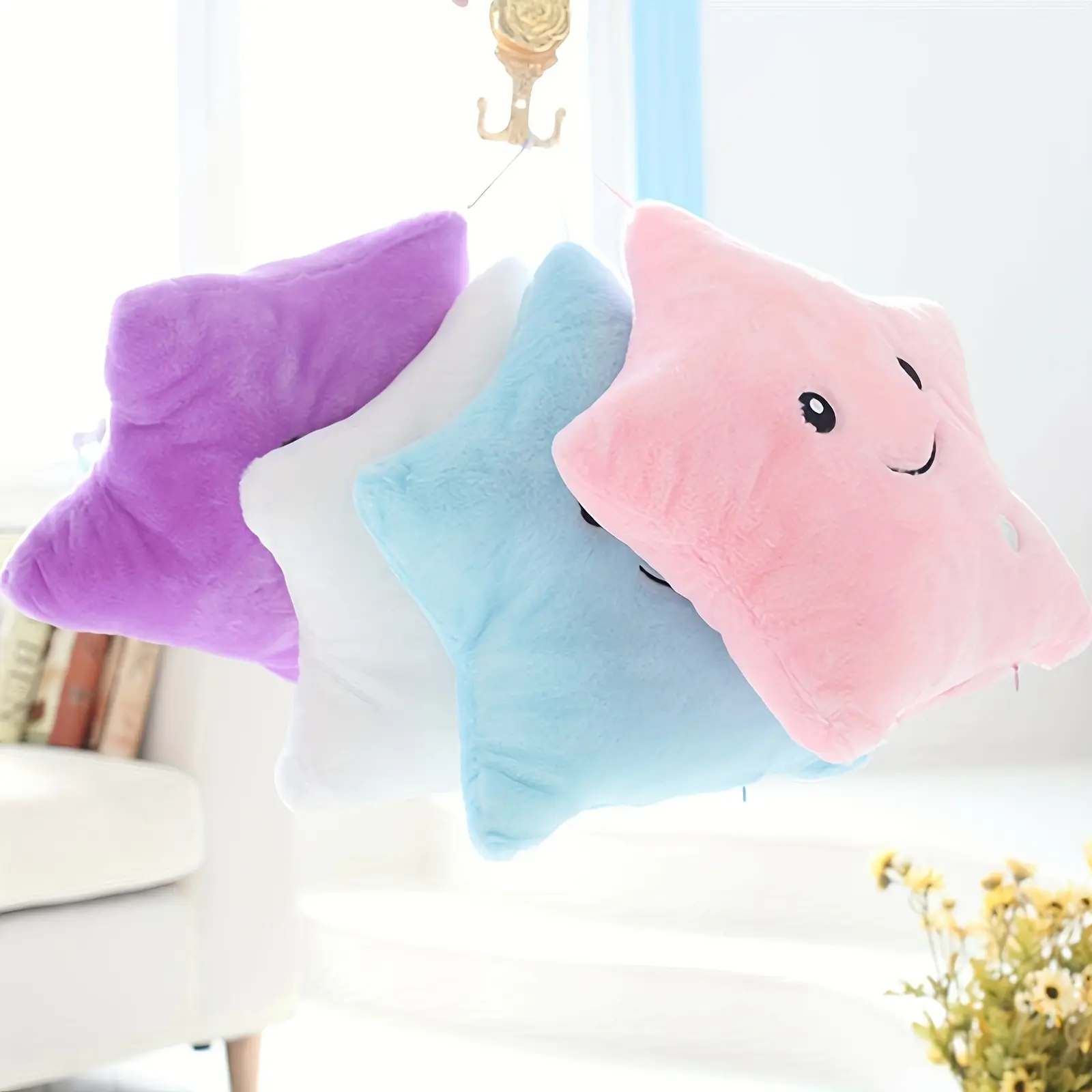 34 CMCreative Twinkle Star Glowing LED Night Light Plush Pillows Stuffed Animals Toys Birthday Christmas Holiday Valentines Gifts for Toddlers Girls