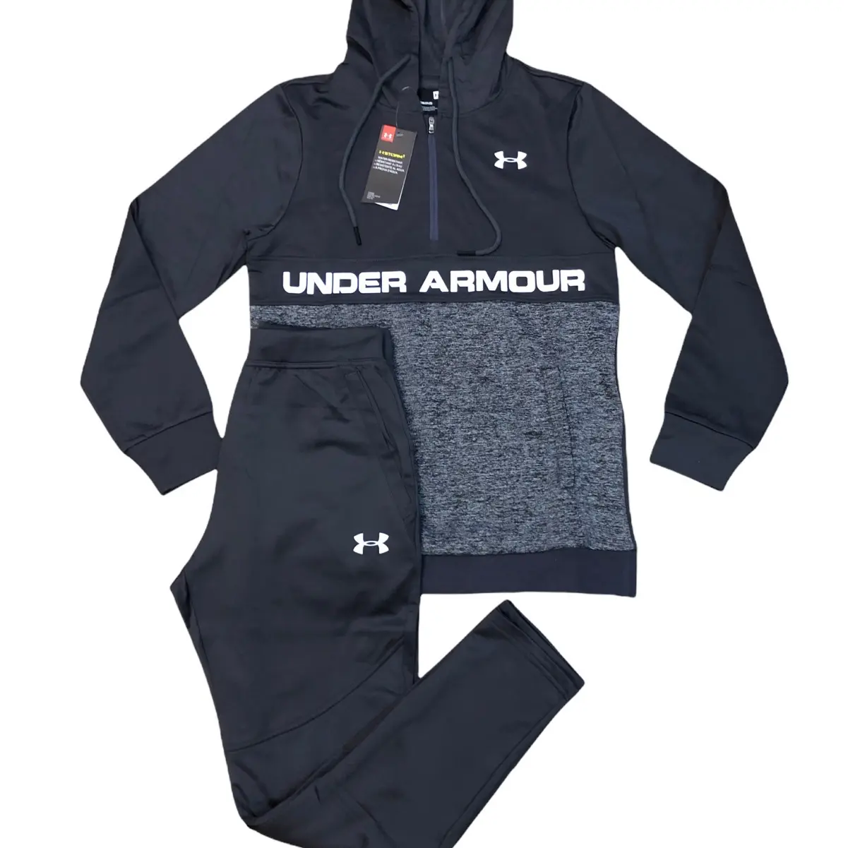 Under Armour 1/4 zip tracksuit grey