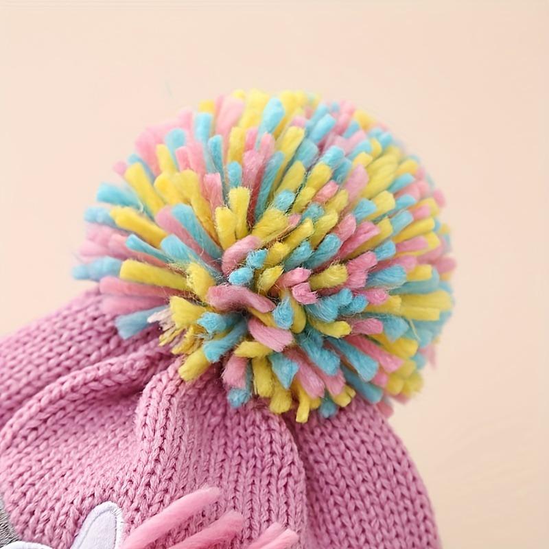 Product Introduction of Girls' Unicorn Cartoon Knit Beanie & Gloves Set - Cozy Winter Warmth for -6, Perfect Gift, Colorful, Outdoor, Sweater 3