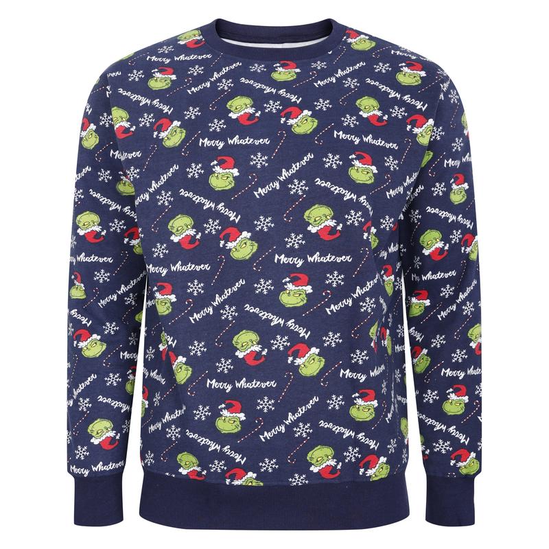 Mens Christmas Sweatshirt The Grinch Xmas Jumper Festive Novelty Top M - XXL New 1
