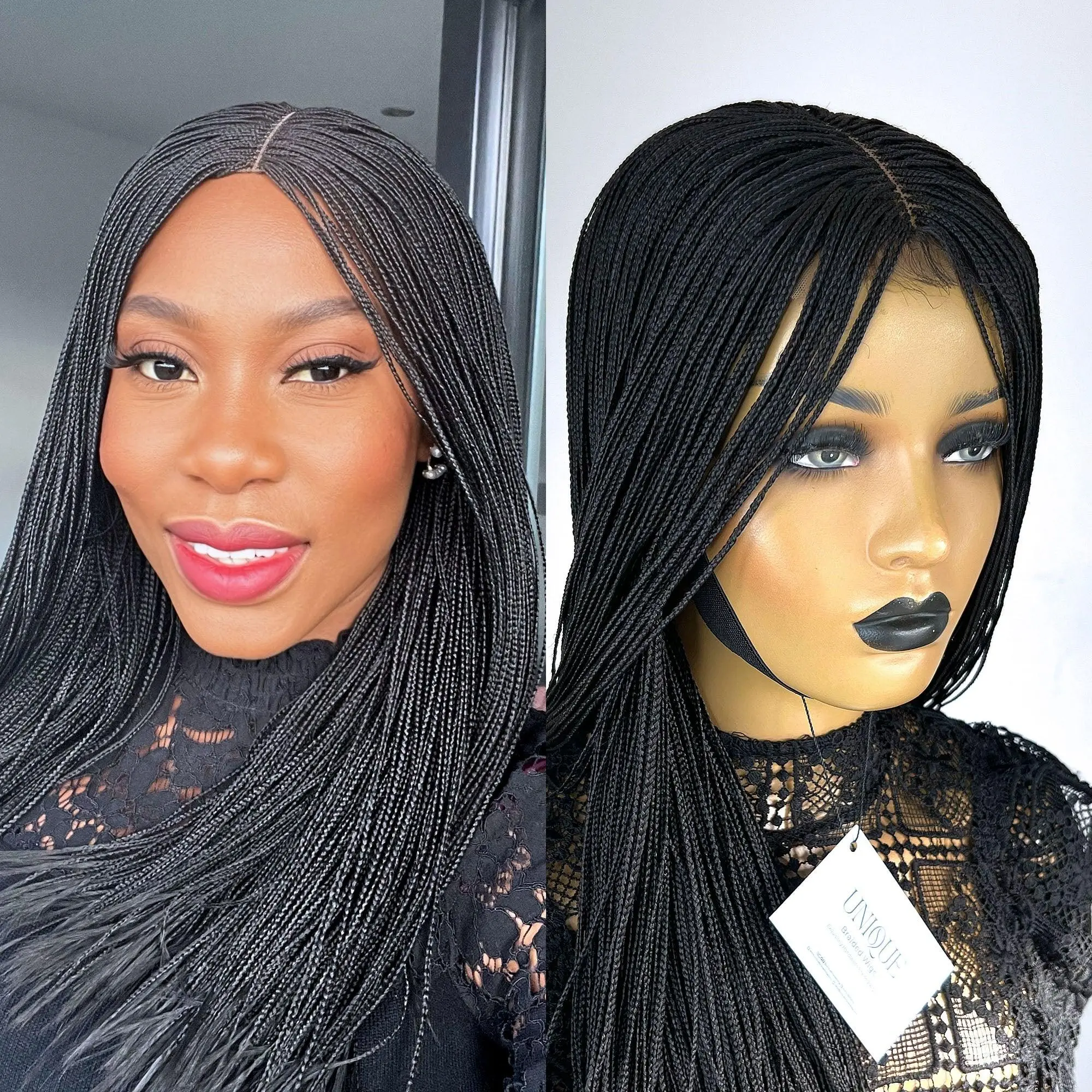 Braided Wigs - Micro Box Braids Wig - Braided Wig for Women - #1b