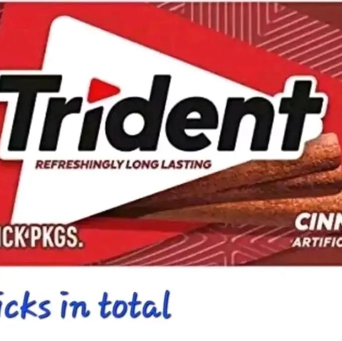 Trident Cinnamon Flavour Sugar Free Gum, 12 Packs of 14 Sticks Each - US Imported Snack 1