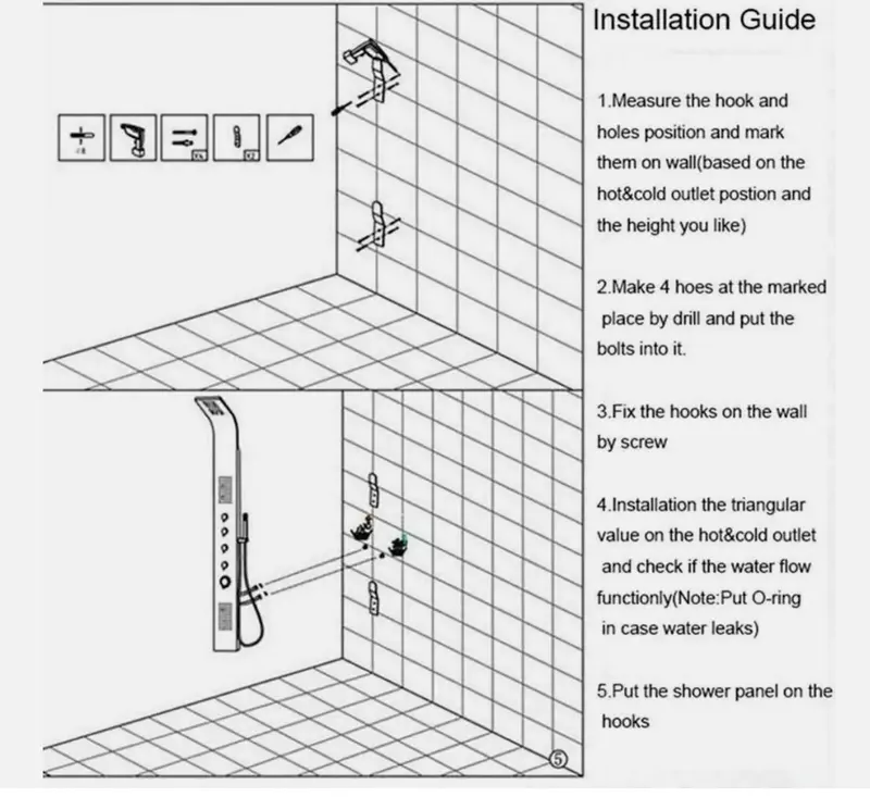 EVOLVE Thermostatic Shower Panel Column Tower 48 Body Jets Waterfall Bath Spout 7