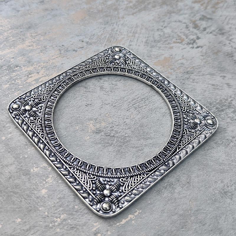 Set of Bangles (2x6cms Medium Size) and stud Earrings Asian Jewellery Affordable Jewellery pair of Silver Oxidised Bangle and earrings from Dilbaro 1