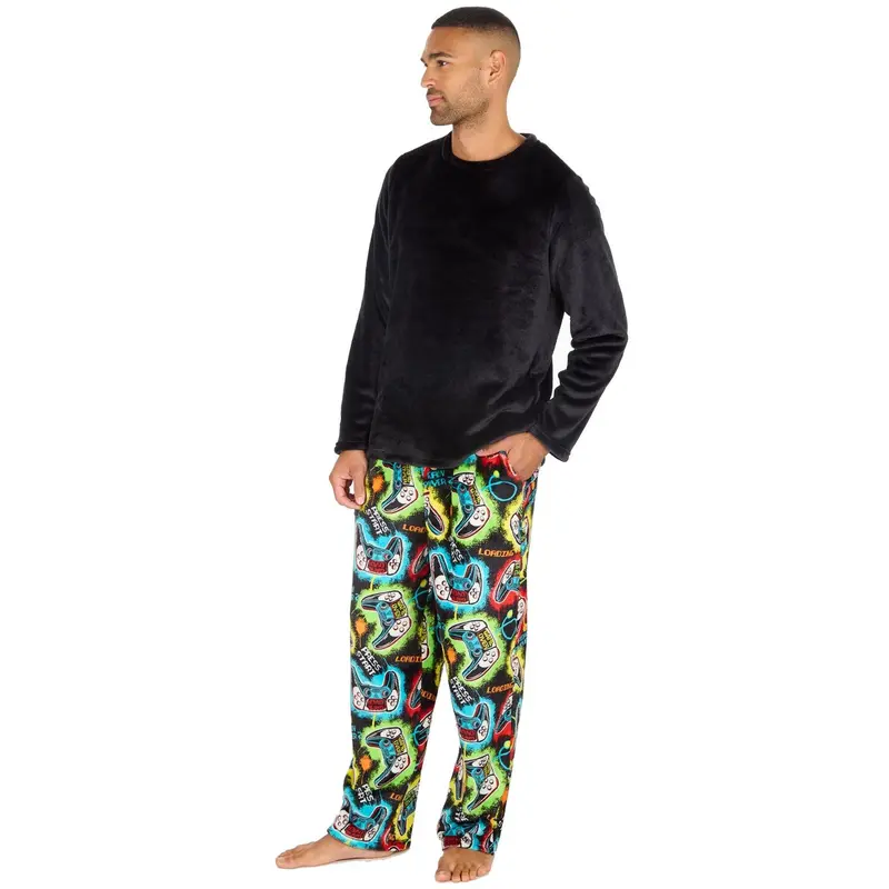 Cargo Bay Mens Polished Fleece Gaming Pyjamas Loungewear Menswear 3