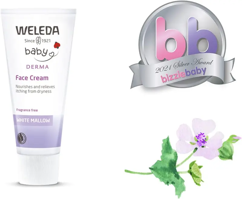 Weleda Baby Derma Face Baby Cream, White Mallow Moisturiser, Dermatologically Tested for Hypersensitive, Dry and Atopic skin, Developed by Professionals, Fragrance Free, 50ml 4