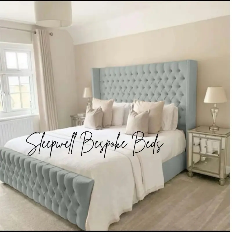 Wingback Chesterfield Bed Frame with Ottoman Storage - Available in Many Colors and Sizes 2