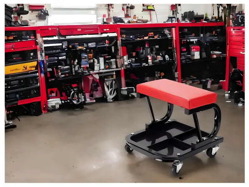MECHANICS PADDED CREEPER TROLLEY SEAT CAR GARAGE WORK STOOL SWIVEL WHEELS CHAIR 7