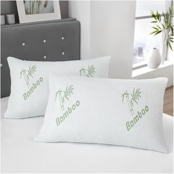 Bamboo Memory Foam Pillow Breathable Sleeping Bed Pillow for Neck & Shoulder Support Comfortable Hypoallergenic Bed Pillows Anti dust mite Standard Size