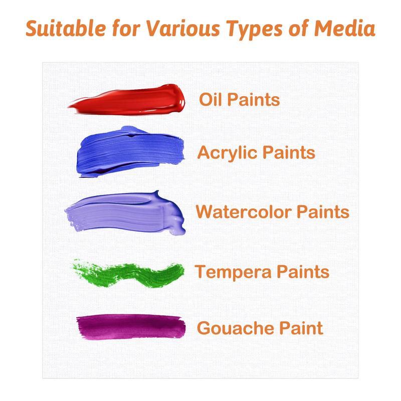 Koncci Canvas for Painting, Set of 10 Canvas Panels - 20x20cm, 20x25cm, A4(21x29.7cm), 100% Cotton Acid-Free Pre Stretched Canvas Board, Blank Painting Canvas for Art, Acrylic, Oil, Watercolor Paint 4