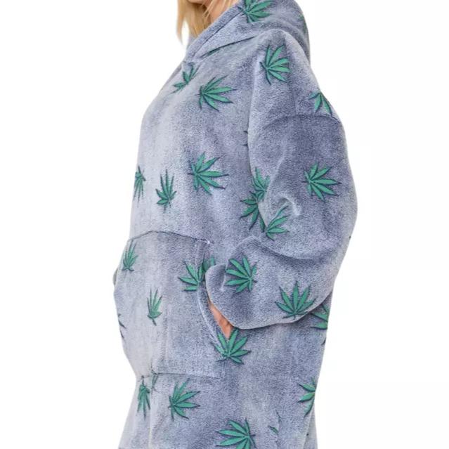 Adult Mens Womens Weed Oodie Oversized Hug & Snug Hoodie Snood Soft Blankets 3