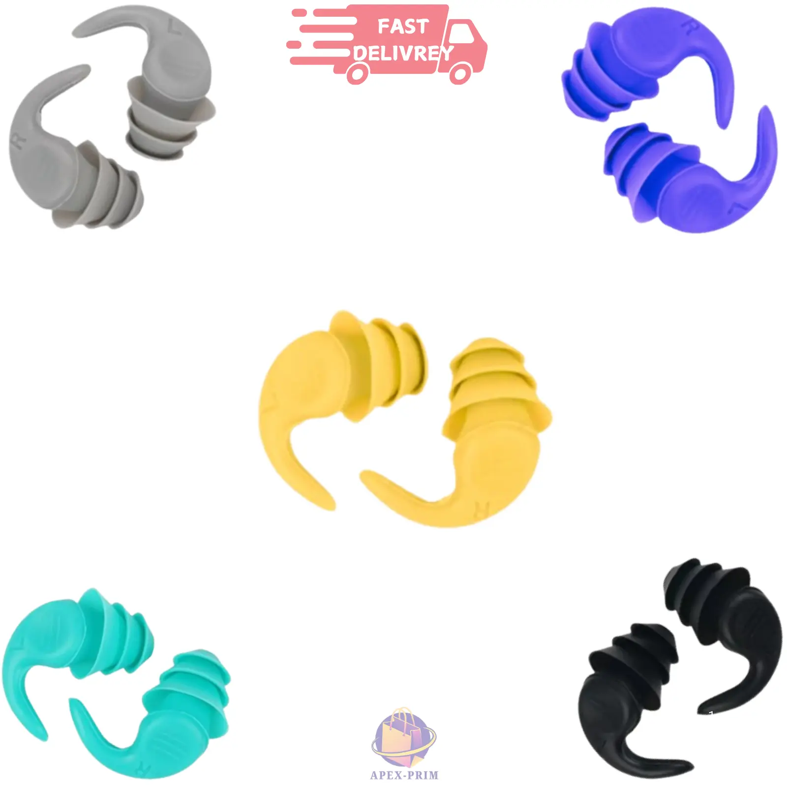Ear Plugs Noise Reduction- Soft & Reusable- Soft Silicone Earplugs for Sleeping, Swimming, Work & Travel