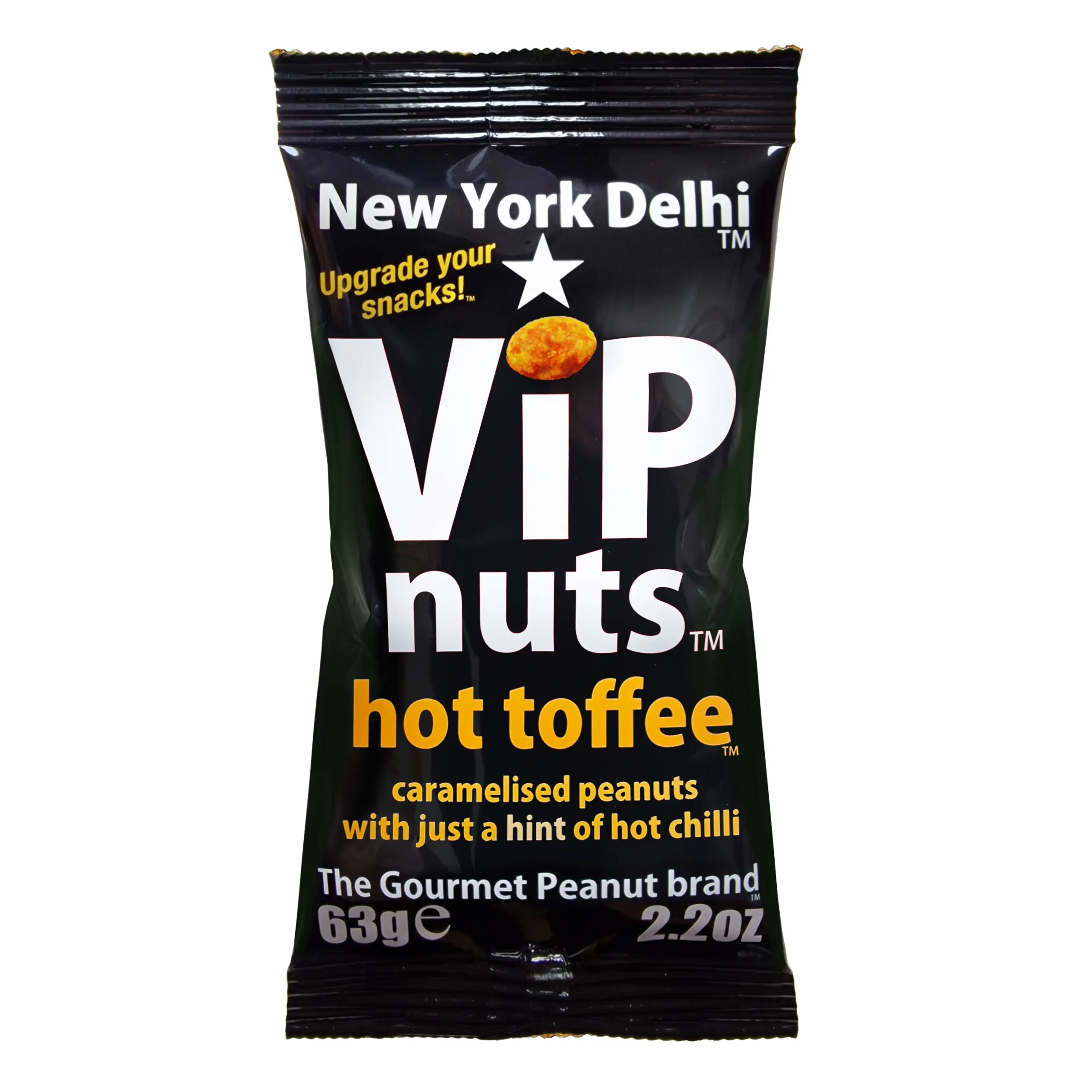 New York Delhi ViPnuts Hot Toffee peanuts caramelised in honey with a hint of chilli. Snack Protein