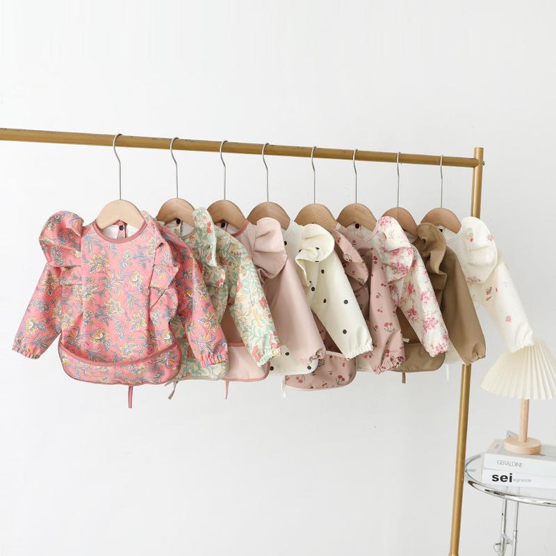 Long Sleeves Waterproof Adjustable Feeding Bibs 5