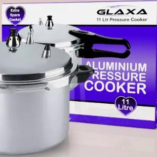 7, 9, 11 LITRE PRESSURE COOKER ALUMINIUM KITCHEN CATERING HOME WITH SPARE GASKET 4
