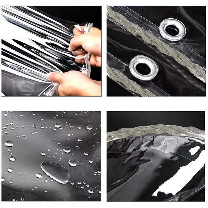 430gsm Clear Tarpaulin Heavy Duty PVC Waterproof Ground Cover Tarp Sheet 4