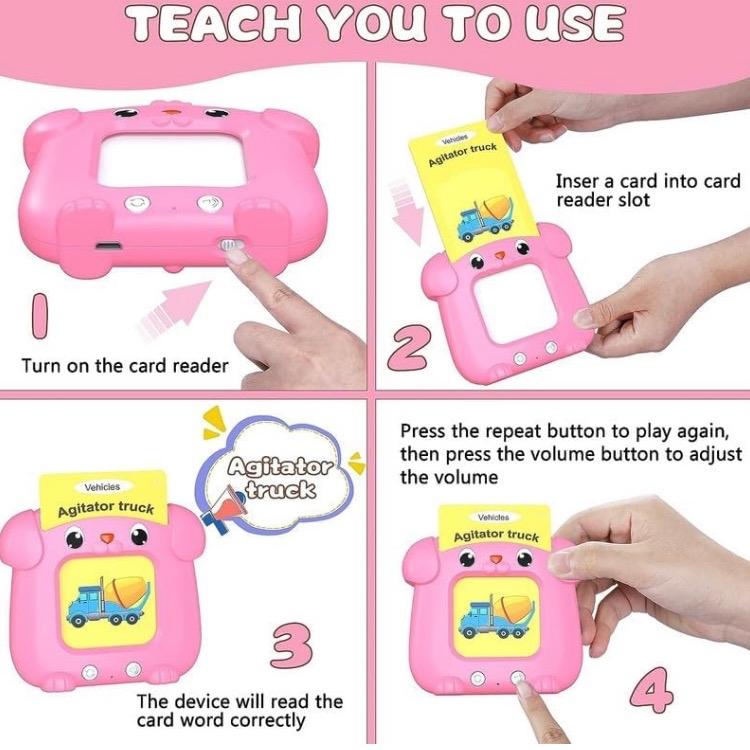 Talking Flash Cards,Preschool Learning Reading Machine with 384 Sight Words,Montessori Interactive Toys,Toddler Learning Early Educational Toys Gifts for Age 3+ Years Old Boys and Girls 2