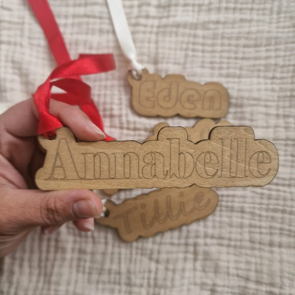 Personalised Stocking Names for Xmas Tree and Presents - Festive Gifts