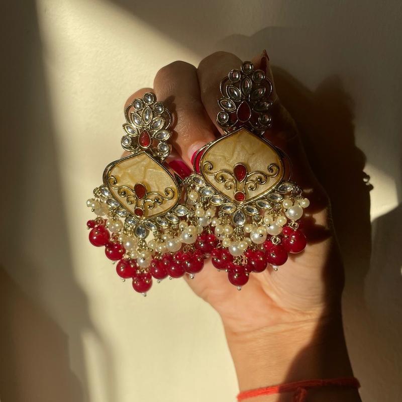 Devi Meenakari Indo Western Earrings - Ethnic Jhumka Design 6