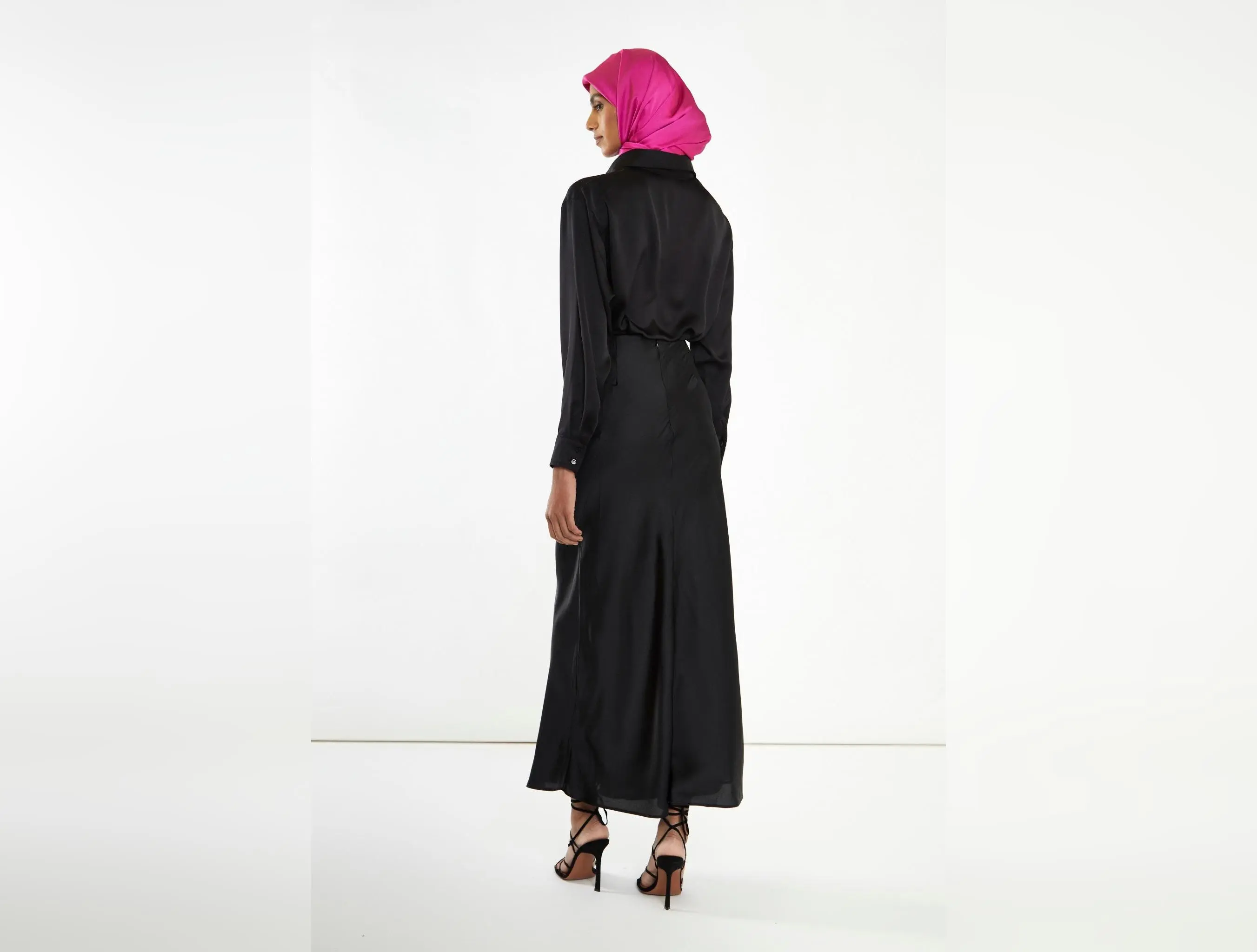 Black Bias-Cut Maxi-skirt