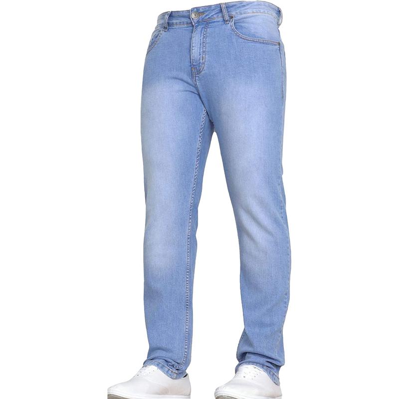 Mens Stretch Jeans Casual Work Slim Fit Straight Leg Denim Spandex Regular Big Tall All Waists 30 to 46 Menswear Pocket 3