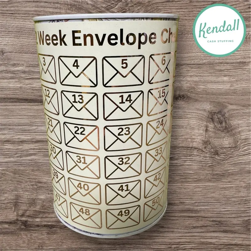 52 week envelope saving tin, Cash savings template, Money tracker, 2