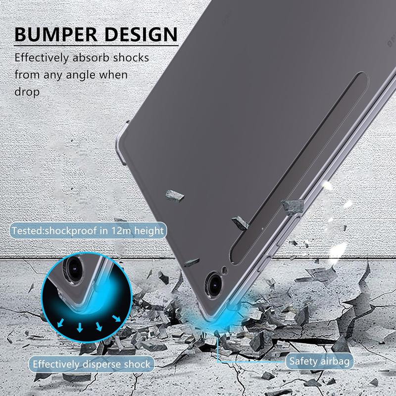 Case for Samsung Galaxy Tab S9 FE 10.9-Inch 2023 (SM-X510/X516B/X518U), Ultra Slim Soft Flexible Transparent TPU Skin Bumper Back Cover Shell for Samsung Galaxy Tab S9 FE 2023, Clear Accessories Computer Tablet Handheld Protection Protective Casing 2