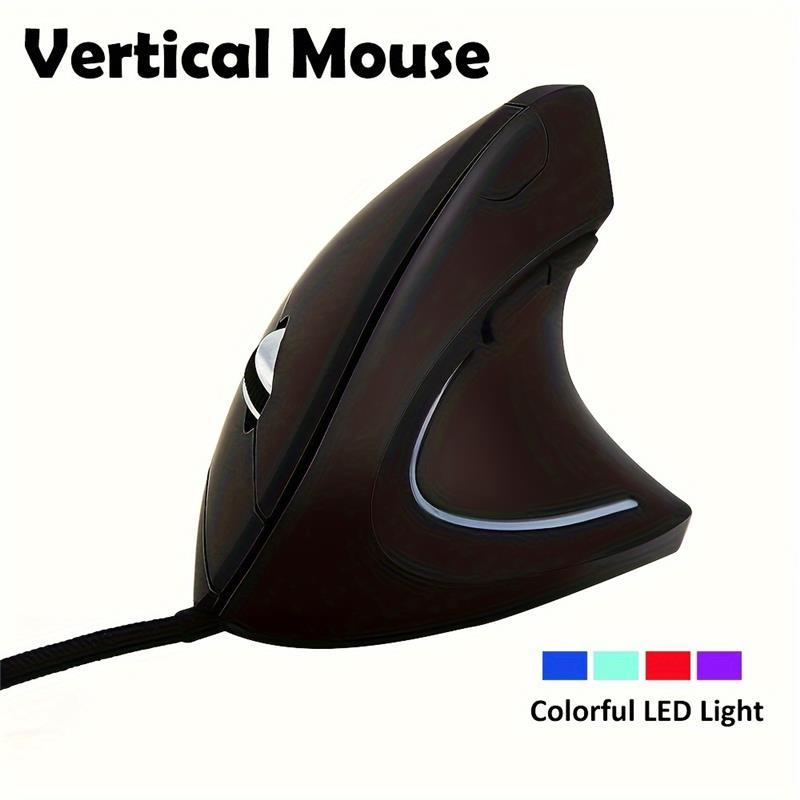 Optical Wired Vertical Mouse for Right-Handed PC Gamers with Glitter Embellishment 2
