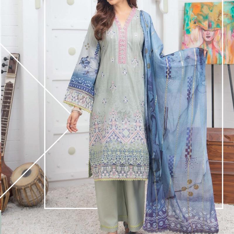 ML7 D4 Pakistani Ladies Readymade Shalwar Kameez Suit with Printed Dupatta 1