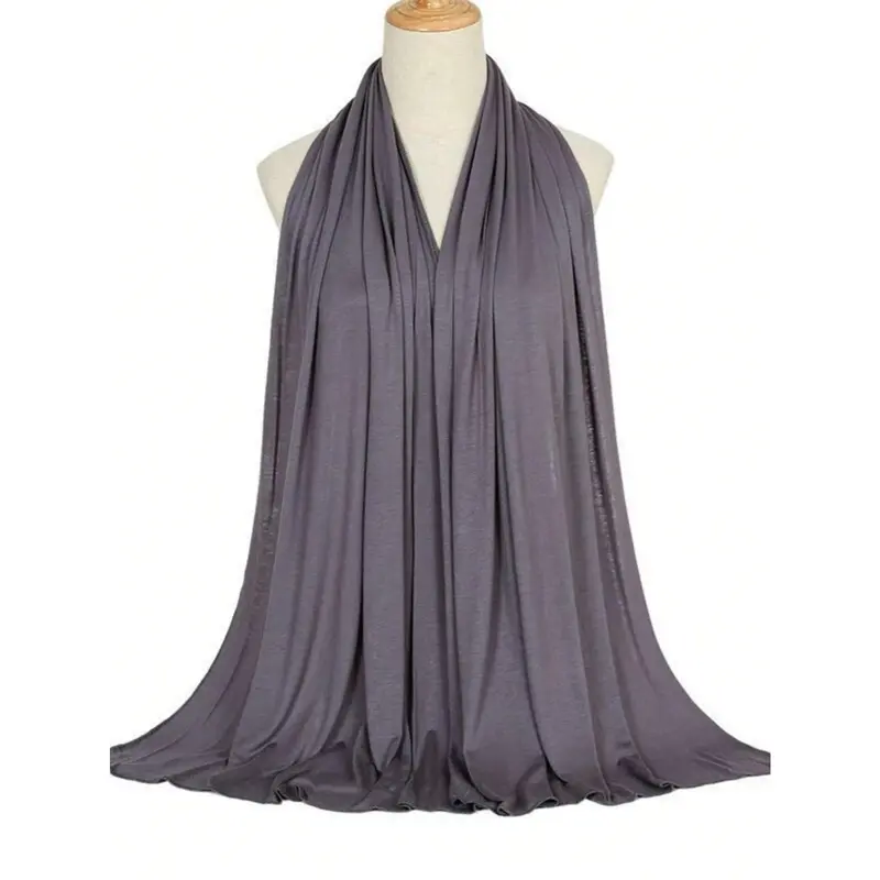 1pc New Style Large Size Jersey Hijab Shawl Soft Casual Solid Color Women Scarf 3
