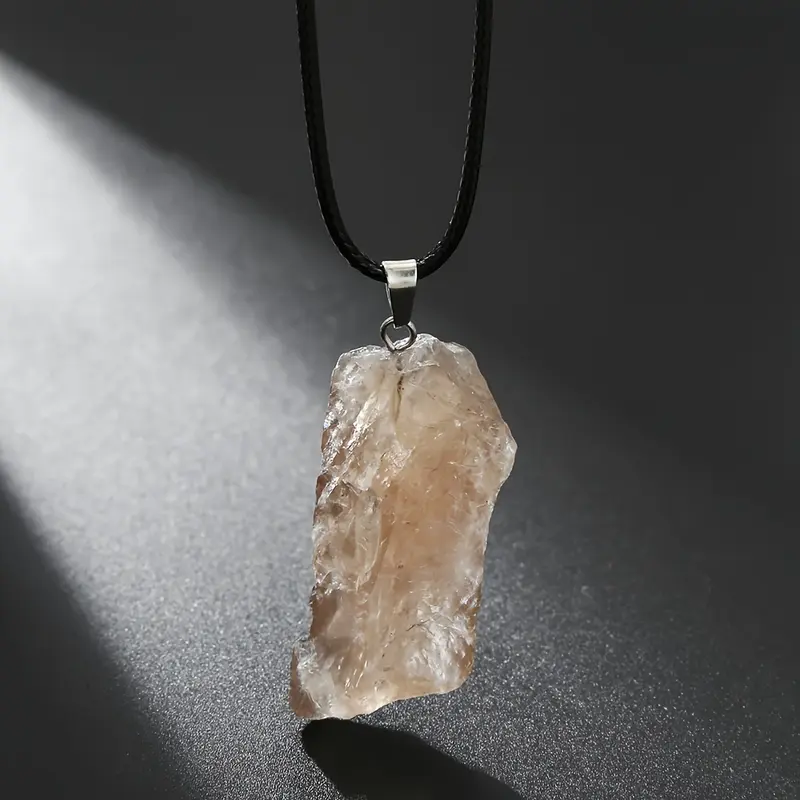 Irregular Artificial Raw Crystal Gemstone Artificial Stone and Minerals Pendant Necklace 3