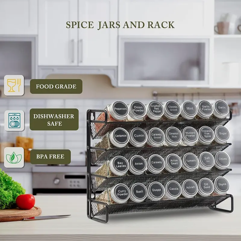 Lushhub  4-Tier Spice Rack Organizer – Space-Saving Iron Shelf for Kitchen & Pantry 4