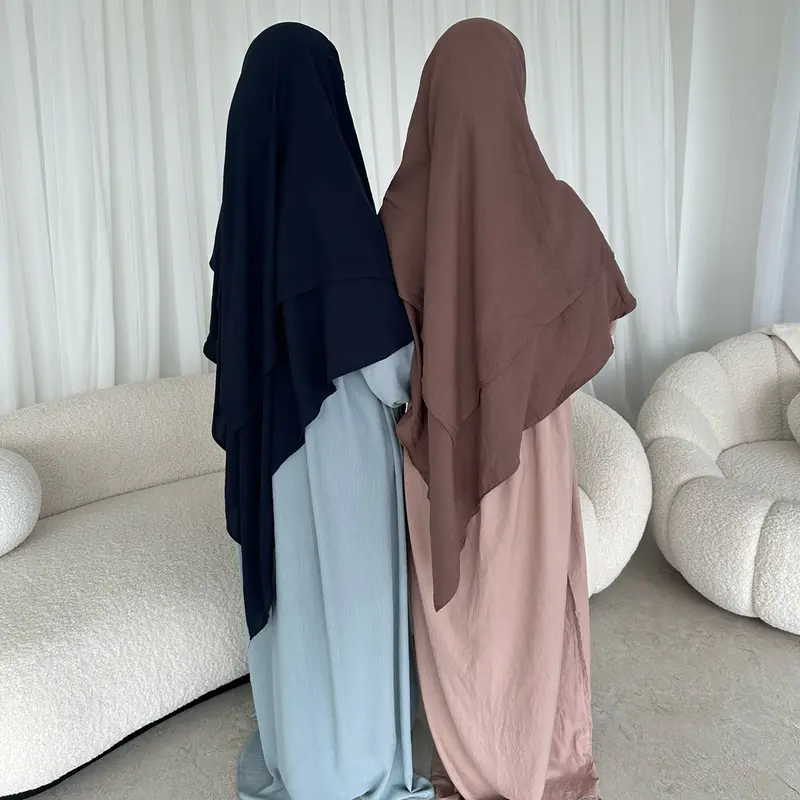 Khimar and balloon sleeve Abaya set BLUE 6