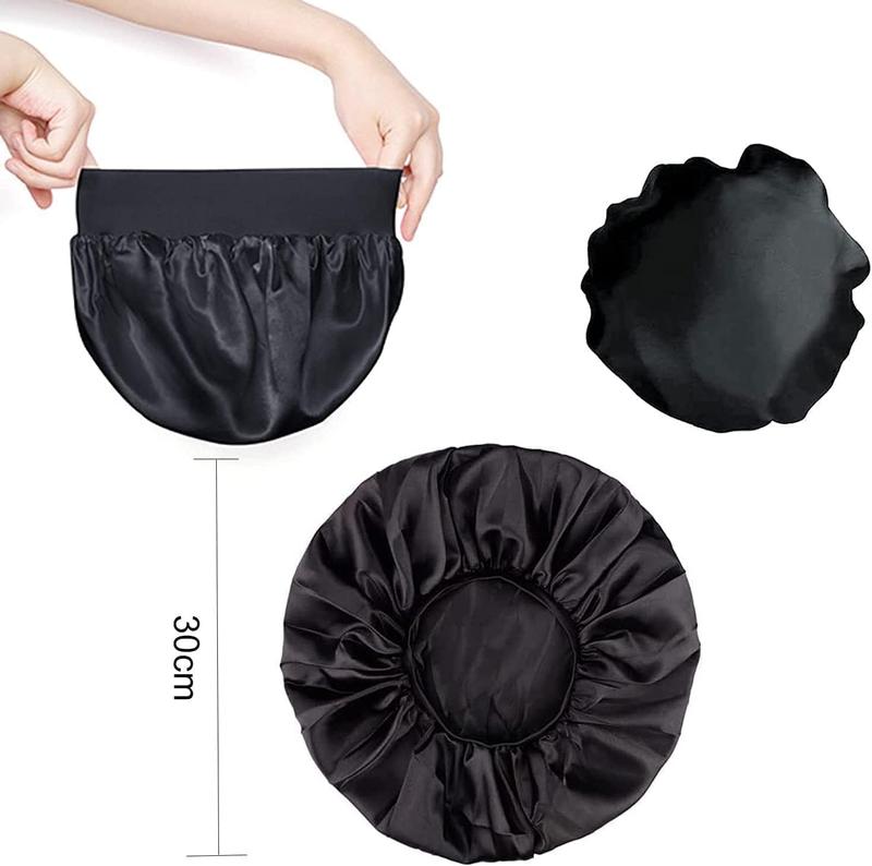 Product Introduction of Silk Hair Wrap for Sleeping, Hair Bonnet, 1pcs Night Sleep Cap for Women Girls, Hair Care Head Cover Elastic Hat for Black Curly Hair. Accessory Shower 7