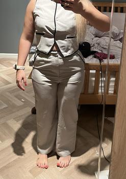 Product Review of YOZY Two-piece Set Women's Contrast Binding Button Front Vest Blazer & Wide Leg Pants, Elegant Fashion Casual Outfits for Daily Outdoor Wear, Women Clothing for Spring & Fall，Valentine's Day Gift for Girl from l**d 0
