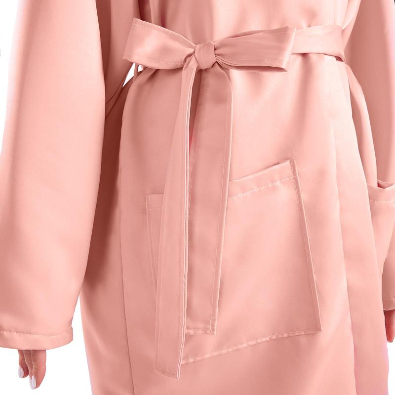 OHS Satin Dressing Gown Womens Soft Luxury Full-Length Robe 6