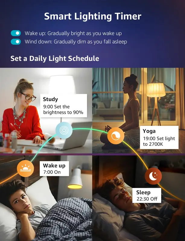 Lepro B1 AI Smart Bulb B22, Music Sync, Bayonet WiFi Bulb That Works with Alexa & Google Home, AI Lighting Design Assistant, APP & Voice Control, 806lm, Dimmable, Bluetooth Color Changing Light Bulb [Energy Class F] 3