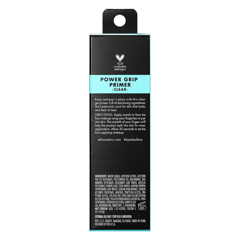 e.l.f. Power Grip Primer, Gel-Based & Hydrating Face Primer For Smoothing Skin & Gripping Makeup, Moisturizes & Primes, 0.811 Fl Oz, Clear 2