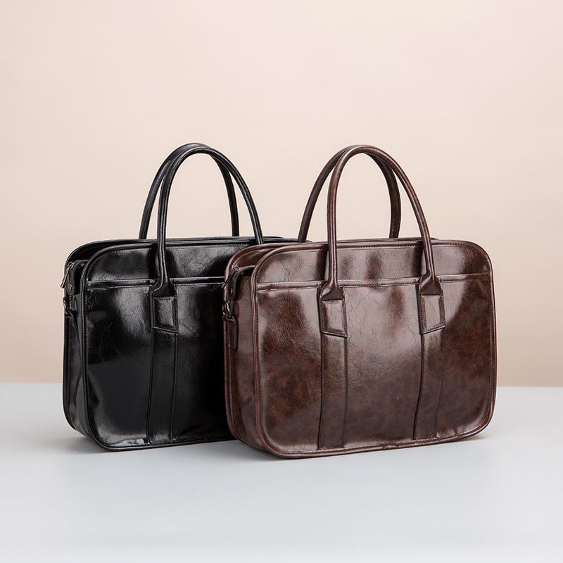 Product Introduction of Custom Design Business Laptop Waterproof Computer Handbag Men Shoulder Cross Body Bag Vintage Men's Briefcase 15