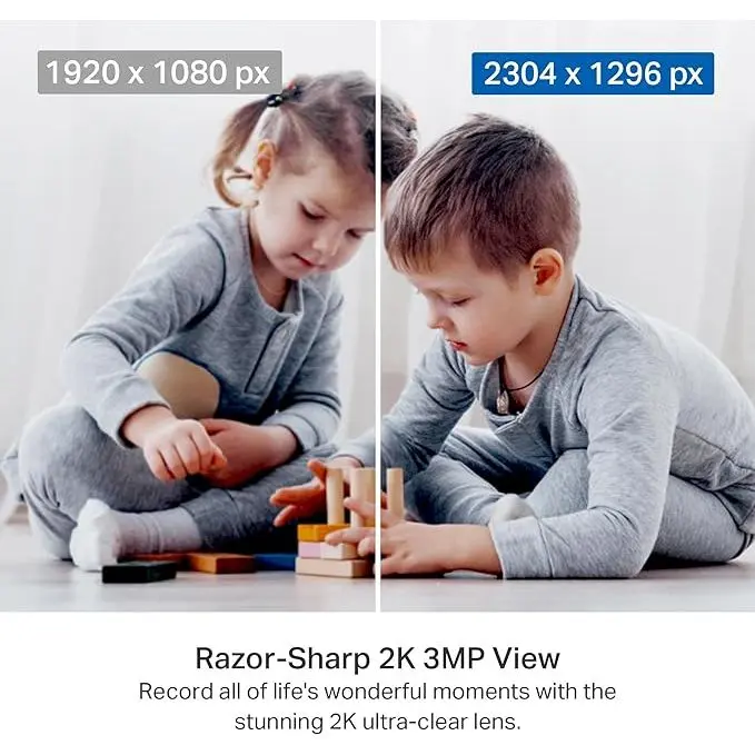 Tapo Indoor Camera for Security, Wifi Camera, 2K 3MP, 360° Baby and Pet Monitor, CCTV, AI, Smart Motion Detection & Tracking, Night Vision, Works with Alexa & Google Home, Elegance Black (Tapo C211) 2