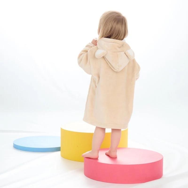 Baby / Kids Teddy bear style cosy Oodie Hoodie jumper dressing gown 7
