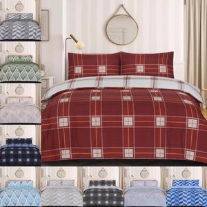 4 Piece Complete Bedding Set Duvet Cover Rich Cotton Fitted Sheet & Pillow cases