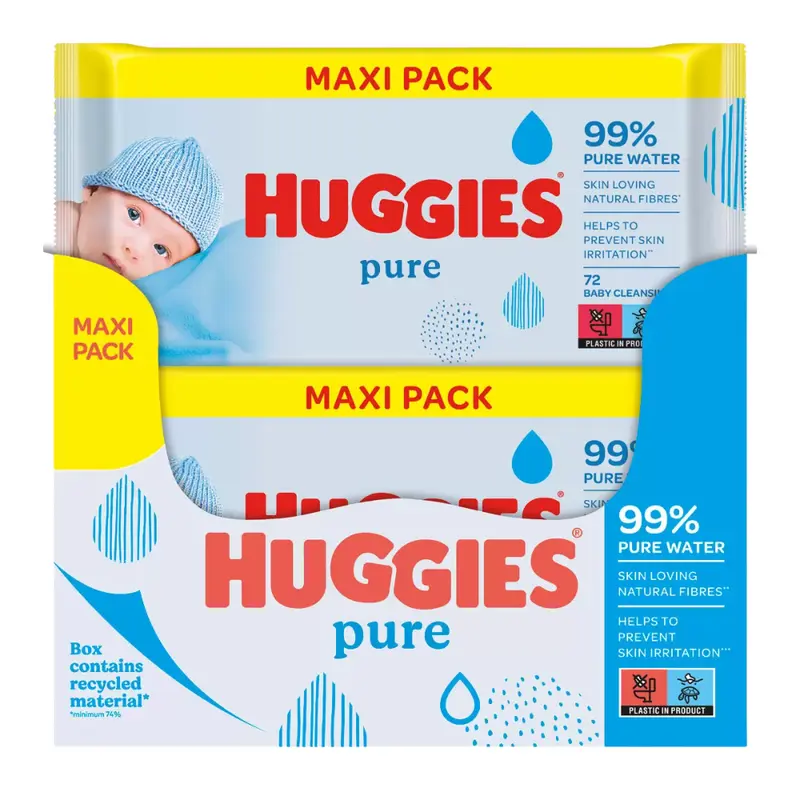 Huggies Pure Baby Wipes, 5-10 x 72 Wipes 1