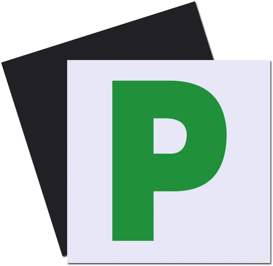 Fully Magnetic P Plates for New Drivers, 2 Pack Whole-Magnetic Plate - Non Scratch Vehicle Paint