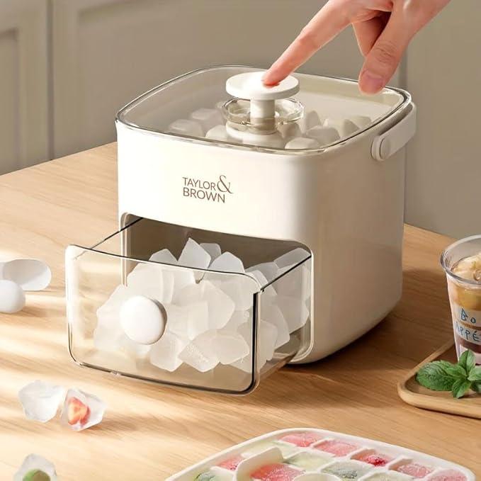 Product Introduction of Easy Press Ice Cube Maker with Lid, Ice Bin & Tongs - Food-Grade Silicone Moulds for Quick Ice Release - Reusable 48-Cube Tray Storage Box for Parties & Bars Kitchen Utensils 3
