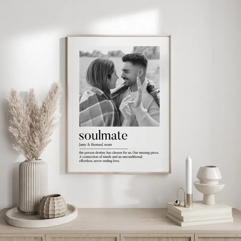 Personalised Photo Print | Personalised Soul Mate Print | Personalised Valentines Gift | Boyfriend Gift, Girlfriend Gift, Anniversary Gift | Personalised Gift for Boyfriend, Personalised Gift for Girlfriend | Engagement Gift 1