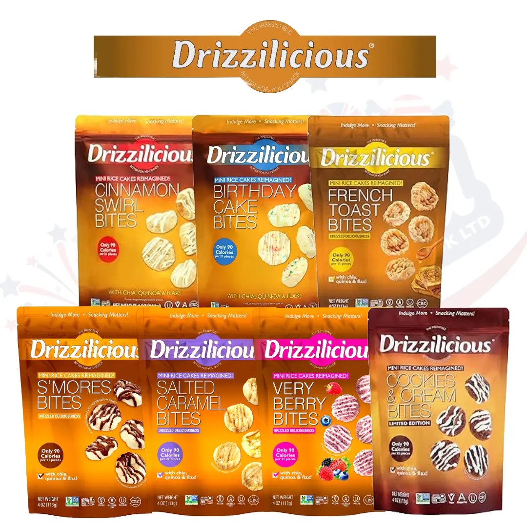 Drizzilicious Mini Rice Cakes 113g - Low Calorie Delicious Vegan Snack