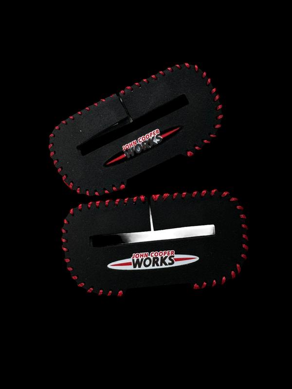 KillAllChrome Mini R56 F56 JCW Seat Belt Buckle Cover Pad - Accessories Pair John Cooper Works RED 2